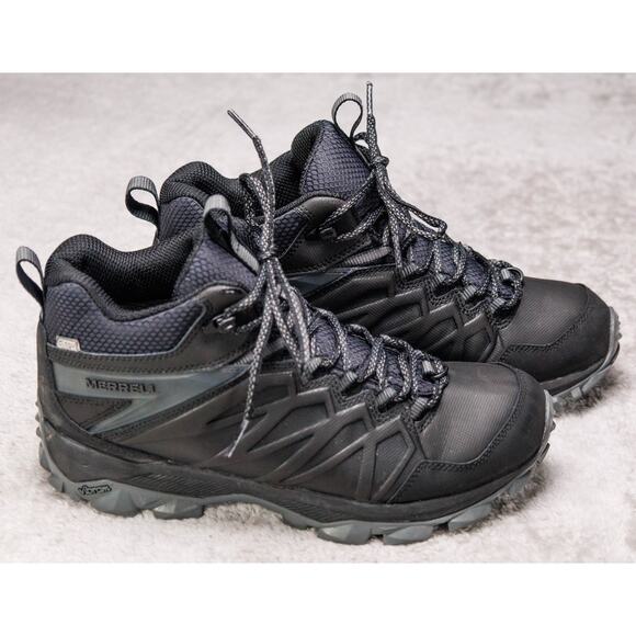 Merrell Thermo Freeze Black Waterproof Insulated Hiking Boots Mens Size 8 J42609 - Picture 10 of 16